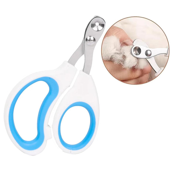 Cat Nail Clippers with Circular Cut Hole -Avoid Over Cutting Pet Nail Clippers -Specially Designed for Cats-Sharp Angled Blade Professional Paw Trimmer Set for Novice Pet Families (Blue) Blue