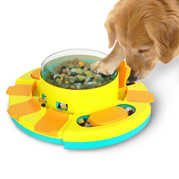 Dog Puzzle - Dog Food Puzzles Toy Feeder, Treat Puzzle Toys for Dogs (Push) Blue