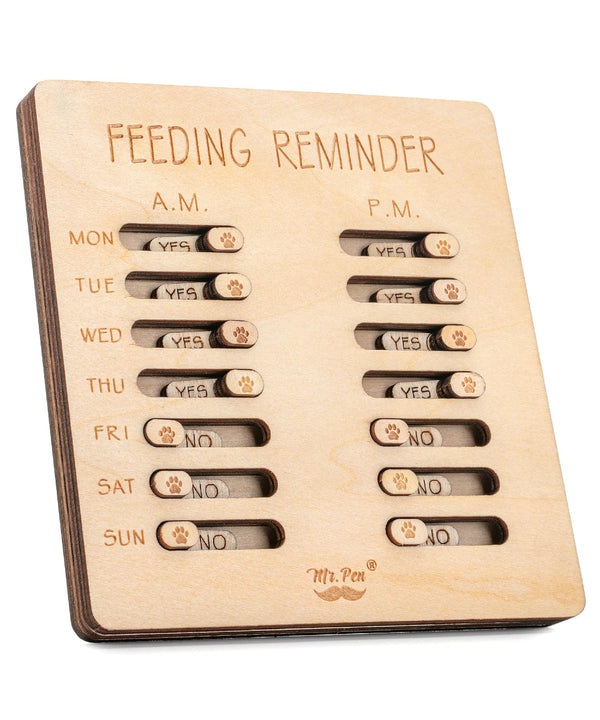 Mr. Pen- Dog Feeding Reminder, Wooden, AM/PM Daily Indication Chart, Pet Feeding Reminder, Dog Feeding Chart, Cat Feeding Chart, Pet Feeding Tracker, Feeding Chart Dog, Dog Feed Tracker