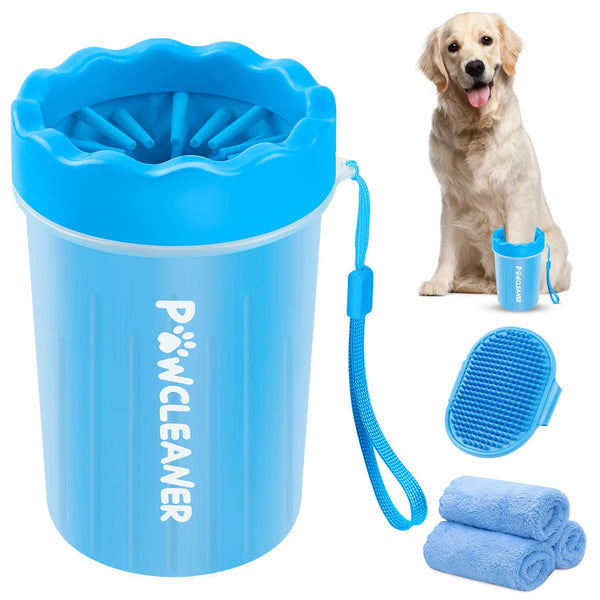 Dog Paw Cleaner, Washer, Buddy Muddy Pet Foot Cleaner for Small Medium Large Breed Dogs/Cats (with 3 absorbent towel) Blue